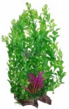 Szer-Ber Magas akváriumi műnövény sűrű zöld levelekkel, lila tengeri fűvel az alján 33 cm