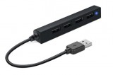 USB elosztó-HUB, 4 port, USB 2.0, SPEEDLINK Snappy Slim fekete (SLUHSSB)