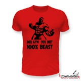 30% gym 70% diet 100% beast piros póló