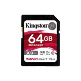 64GB SDHC Kingston Canvas React Plus CL10 UHS-II U3 V90 memóriakártya (SDR2/64GB) (SDR2/64GB) - Memóriakártya