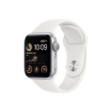 Apple Watch SE (2022) GPS 40mm ezüstszínű alumíniumtok, fehér sportszíj (MNJV3CM/A) (MNJV3CM/A) - Okosóra