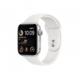 Apple Watch SE (2022) GPS 44mm ezüstszínű alumíniumtok, fehér sportszíj (MNK23CM/A) (MNK23CM/A) - Okosóra