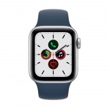 Apple Watch SE (v2) GPS+Cellular 40mm ezüstszínű alumíniumtok, mély indigókék sportszíj (MKQV3HC/A) (MKQV3HC/A) - Okosóra