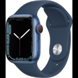 Apple Watch Series 7 GPS+Cellular 41mm kék aluminium tok, mély indigókék sportszíj (MKHU3HC/A) (MKHU3HC/A) - Okosóra