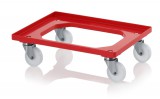 AUER Szállító Roller Polyamid Kerekekkel Ro 64 Rozsdamentes, piros