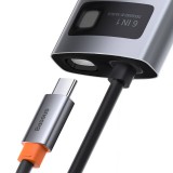Baseus Metal Gleam Series 6 az 1-ben hub, USB-C - 3x USB 3.0 + HDMI + USB-C PD + Ethernet RJ45