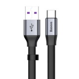 Baseus Simple flat cable USB / USB Type C SuperCharge 5A 40W Quick Charge 3.0 QC 3.0 23cm gray (CATMBJ-BG1)