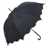 Clayre & EEf Pöttyös esernyő hullámos szélű, átmérő 98cm, fekete