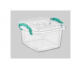 CleanDepo Műanyag szögletes tároló doboz tetővel 2,5 L