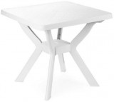 CleanDepo Progarden Nilo műanyag kerti asztal fehér 80 x 80 cm