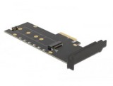 Delock PCI Express x4-kártya - 1 x belső NVMe M.2 Key M hűtőbordával és RGB LED megvilágítással - alacsony profilú (89013)