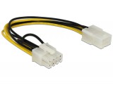 DeLock Power Cable PCI Express 6 pin female > PCI Express 8 pin male 20cm 83775