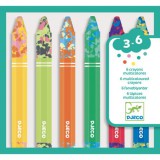 Djeco Többszínű viasz kréta - Kreatív - 6 multicoloured flower crayons - DJ09006