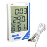 E-Zone Digitális Külső-Belső Hőmérő és Higrométer, KT908 páratartalom és hőmérséklet mérő, Beépített digitális órával és naptárral