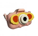 E-Zone Gyermek Fényképező és Kamera, Dupla kamera: elől/hátul lencsével, állatfigurás, szelfi funkció, 2” LCD kijelző, max.64GB MicroSD, pink