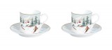 Easy Life Nuova R2S Chalet porcelán eszpresszó csésze+alj 2 személyes, 100ml, díszdobozban