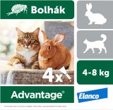 Elanco Advantage rácsepegtetõ oldat nagytestû macskáknak és nyulaknak A.U.V. (4x0,8 ml)