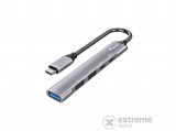 Equip-Life Aktív USB Hub - 128962 (5 Port, 1xUSB3.0+2xUSB2.0+1xUSB-C, USB tápellátás, kompakt dizájn, fekete)