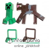 Eredeti, licencelt termék Minecraft - 2db mini figura - Creeper és Tehén figura rárakható kulcstartóval,csomagolás nélkül forgalmazott új termék