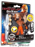 Eredeti, licencelt termék WWE Pankrátor figura - 10cm-es Rey Mysterio figura mozgatható végtagokkal ring darabbal  - Pankráció / Wrestling figura