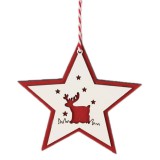 Fakopáncs Karácsonyfadísz (piros-fehér csillagban rénszarvas kis csillagokkal)