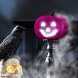FAMILY HALLOWEEN Halloween-i RGB LED dekor &#8211; habszivacs tök &#8211; lila &#8211; 11 cm