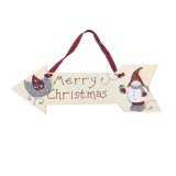 Family Karácsonyi ajtódísz fából akasztóval skandináv manó - 24 cm x 9 cm