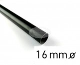 Fekete színű fém karnisrúd 16 mm átmérőjű - 200 cm