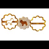 Francia Bulldog mintás linzer kiszúró szett, arany