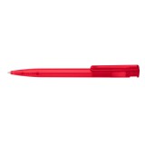 Golyóstoll nyomógombos 0,8mm, műanyag transparens piros test, Ico Star, írásszín piros