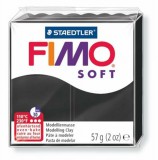 Gyurma, 57 g, égethető, FIMO Soft, fekete (FM80209)