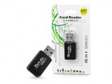 Haffner Micro SD memóriakártya-olvasó - USB 2.0 - fekete