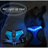 HB Világító éjszakai LED komfort kutyahám, kék, L