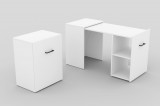 Helvetia SMART - komóddá alakítható íróasztal, fehér