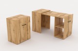 Helvetia SMART - komóddá alakítható íróasztal, wotan tölgy