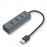 i-tec USB 3.0 Metal 4 port HUB 4x USB 3.0 passive (U3HUBMETAL403) (U3HUBMETAL403) - USB Elosztó