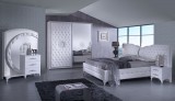 IB Antalia olasz stílusú hálószoba garnitúra, fehér színben, 2 tolóajtós szekrénnyel, 160 cm-es ággyal