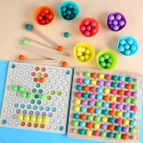 JM 2 Az 1 Ben Montessori Szivárvány Színű Gyöngyök Oktató Játék Clip Beads Készségfejlesztő Fajátékok