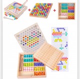 JM 3 Az 1 Montessori Játékok Szivárvány Színű Gyöngyök Oktató Játék Clip Beads