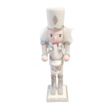 Karácsonyi Diótörő Figura, ezüst őr dobbal 18 cm