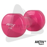 Kézisúlyzó vinyl Aktivsport 2 kg rózsaszín