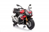 KicsiKocsiBolt Aprilia Tuono V4 piros 12V elektromos motorkerékpár EVA kerekekkel, kulcsos indítással 7721