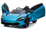KicsiKocsiBolt McLaren 720S lakk kék 12V Elektromos kisautó 2.4GHz szülői távirányítóval, nyitható ajtóval, EVA kerekekkel 4341