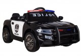 KicsiKocsiBolt Rendőrautó 12V Elektromos kisautó fekete színben 2,4GHz szülői távirányítóval, nyitható ajtókkal,EVA kerekekkel 3771