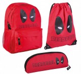 KORREKT WEB Deadpool táska, tornazsák és tolltartó szett