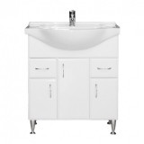 Leziter Bianca Plus 75 alsó szekrény mosdóval, magasfényű fehér színben