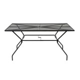 Leziter Melfi fém mesh kerti asztal 150x90x75 cm matt fekete