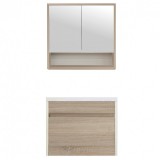 Leziter Primo 80 komplett fürdőszoba bútor tükörfényes fehér-sonoma tölgy színben