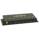 Lindy USB 3.0, 7 port, fém kialakítású hub (43128) (43128) - USB Elosztó