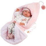 Llorens: Nica újszülött baba rózsaszín pólyában 40cm-es (73886) (ll73886) - Llorens babák